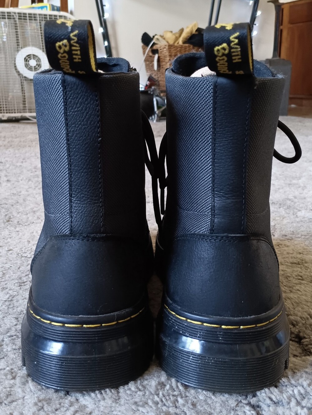 🖤 Dr. Martens Combs II Combat Boots Lightweight Mens 10 Black Gray Doc - Picture 7 of 16
